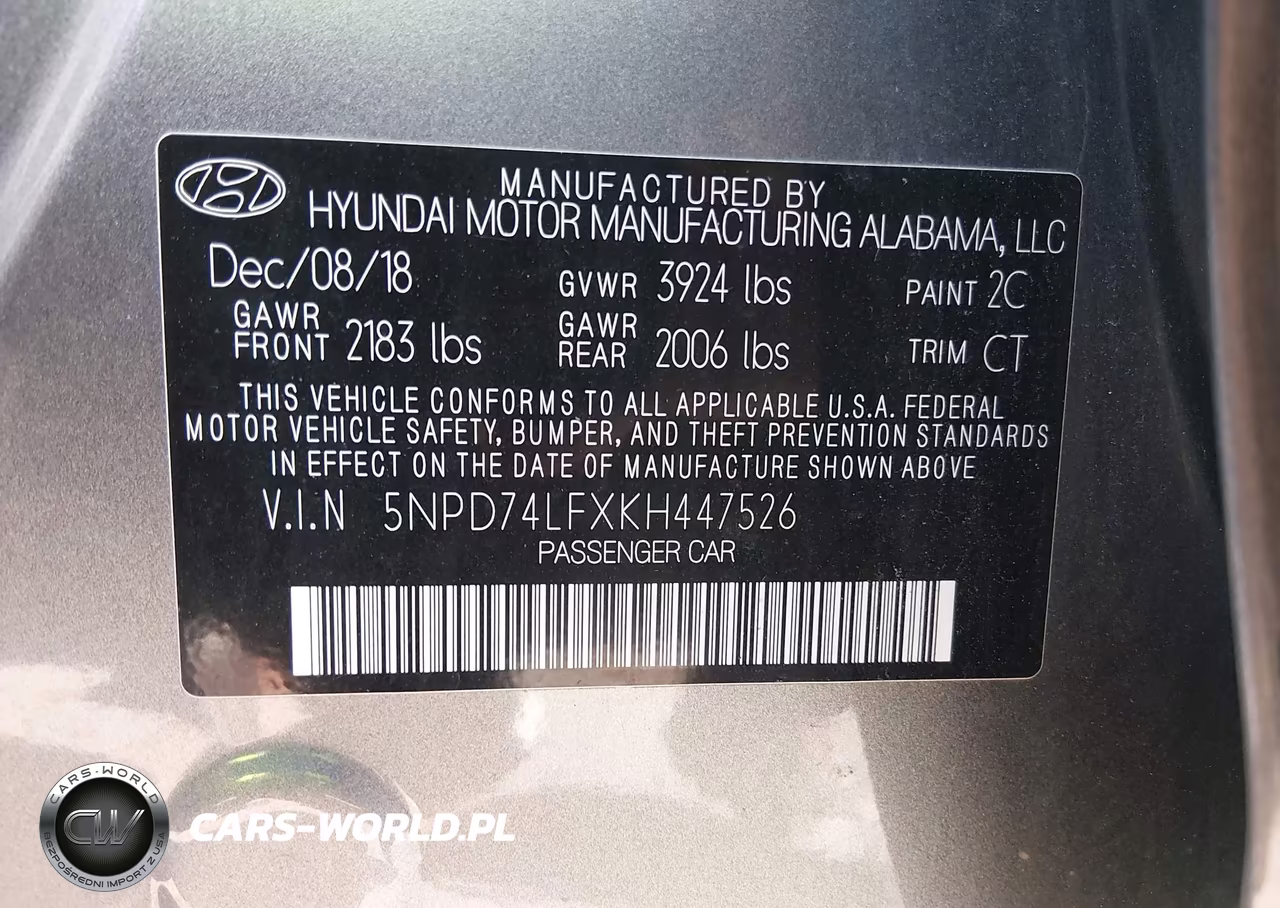 2019 Hyundai Elantra Se VIN:5NPD74LFXKH447526 - 9