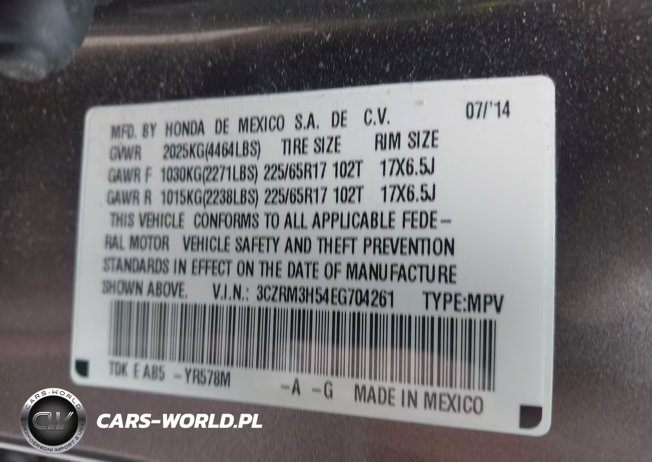 2014 Honda Cr-V Ex VIN:3CZRM3H54EG704261 - 9