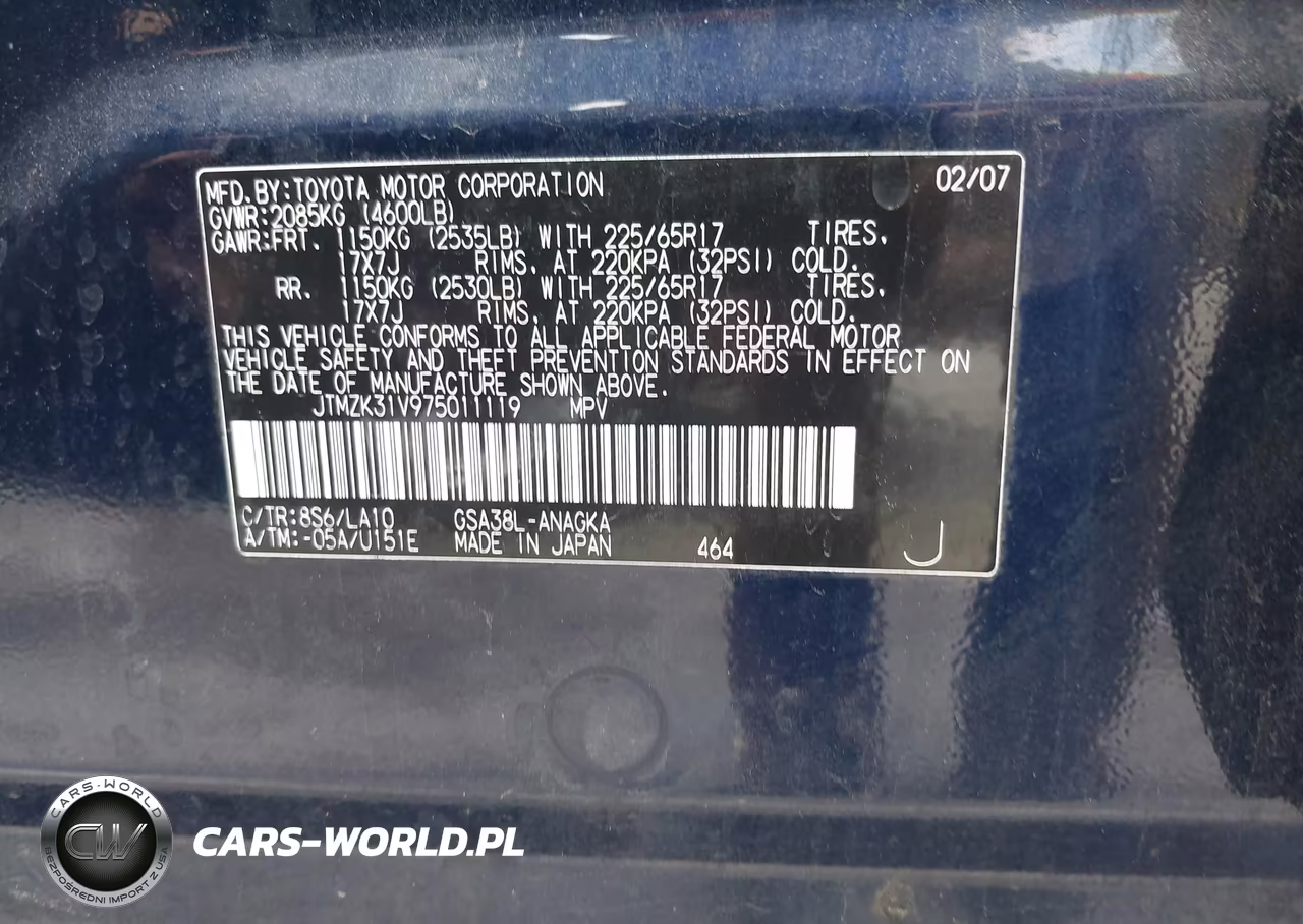 2007 Toyota Rav4 Limited V6 VIN:JTMZK31V975011119 - 9