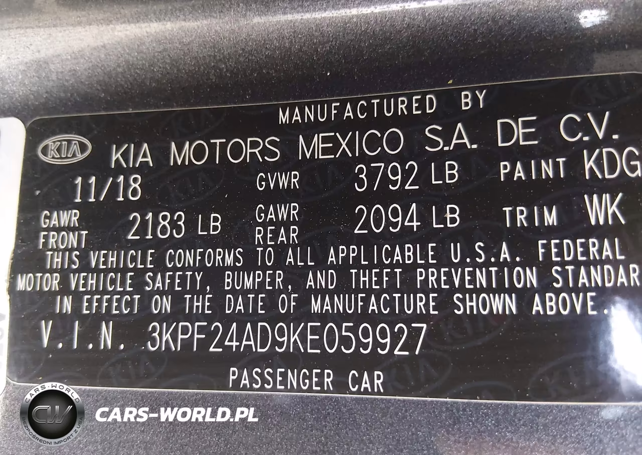 2019 Kia Forte Lxs VIN:3KPF24AD9KE059927 - 9