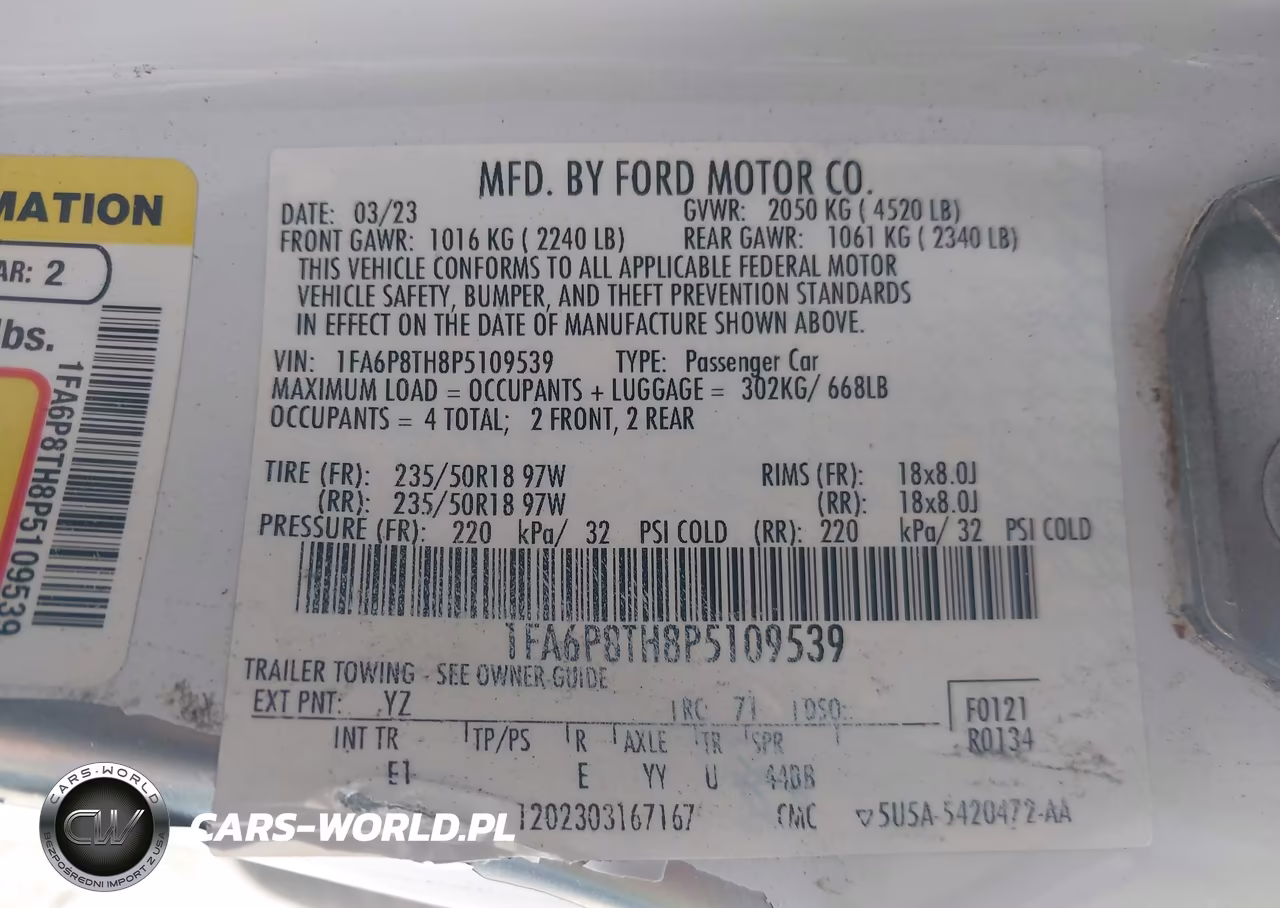 2023 Ford Mustang Ecoboost Premium Fastback VIN:1FA6P8TH8P5109539 - 9