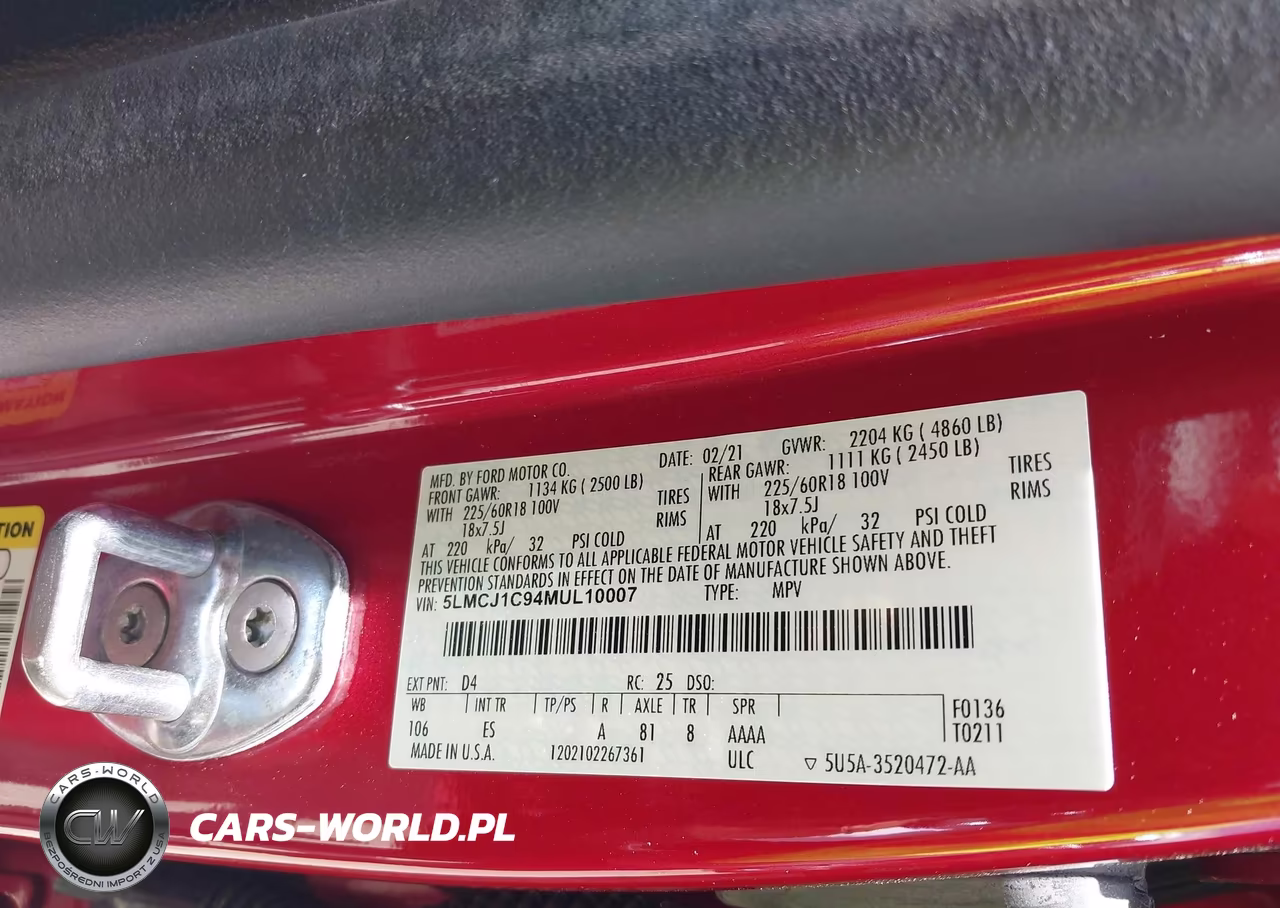 2021 Lincoln Corsair Standard VIN:5LMCJ1C94MUL10007 - 9