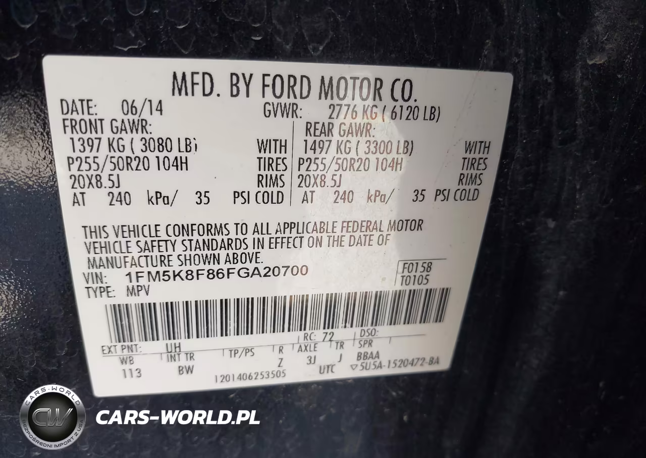 2015 Ford Explorer Limited VIN:1FM5K8F86FGA20700 - 9