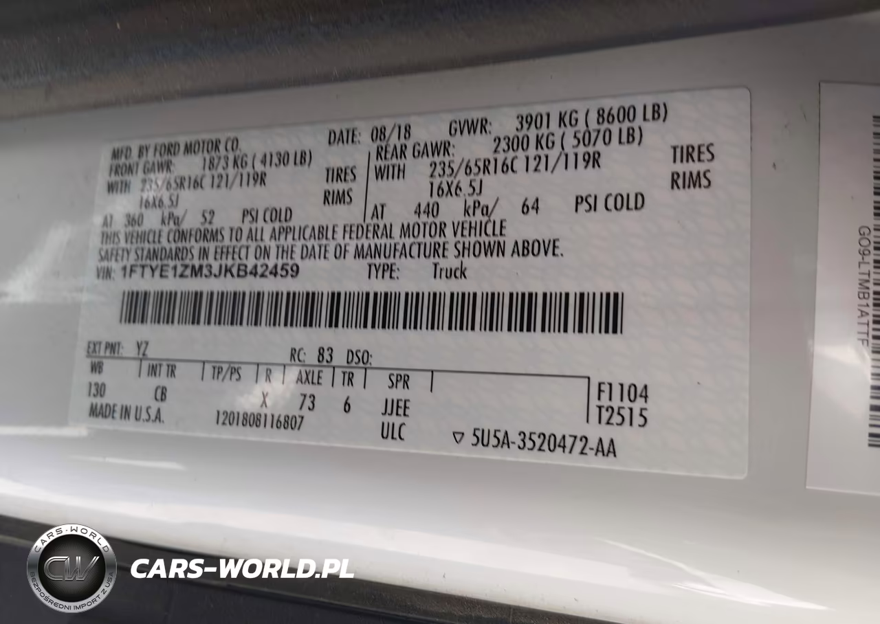 2018 Ford Transit-150 VIN:1FTYE1ZM3JKB42459 - 9