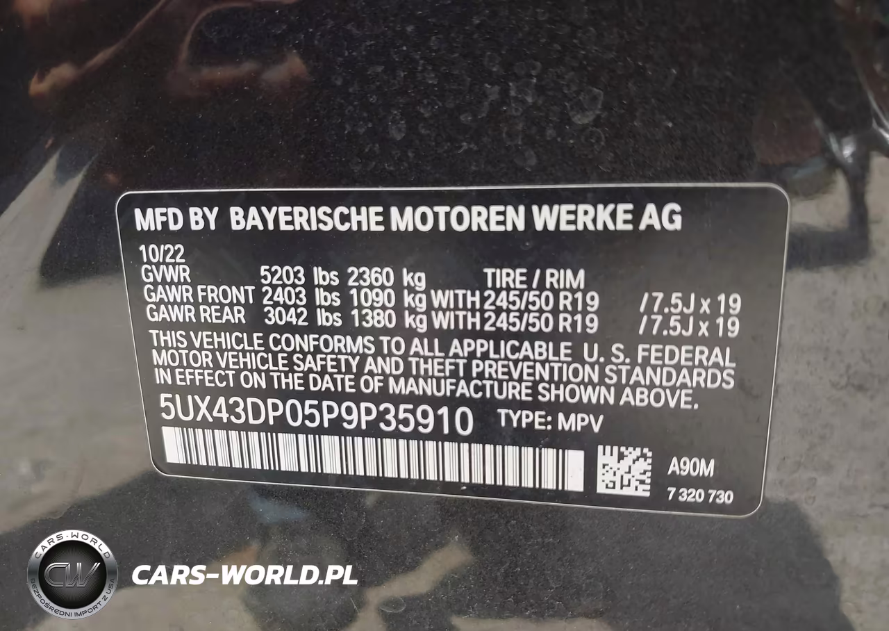 2023 BMW X3 Sdrive30I VIN:5UX43DP05P9P35910 - 9
