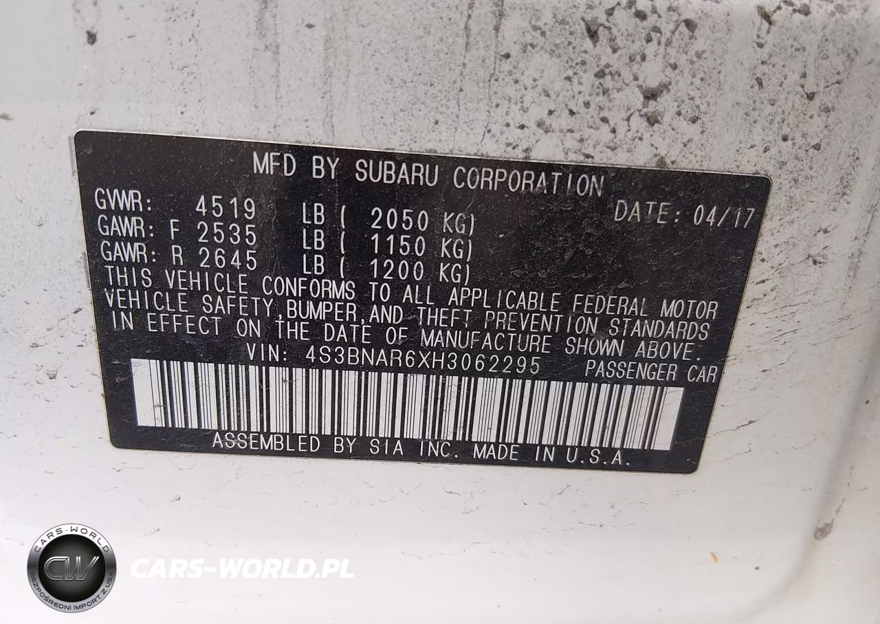 2017 Subaru Legacy 2.5I Sport VIN:4S3BNAR6XH3062295 - 9