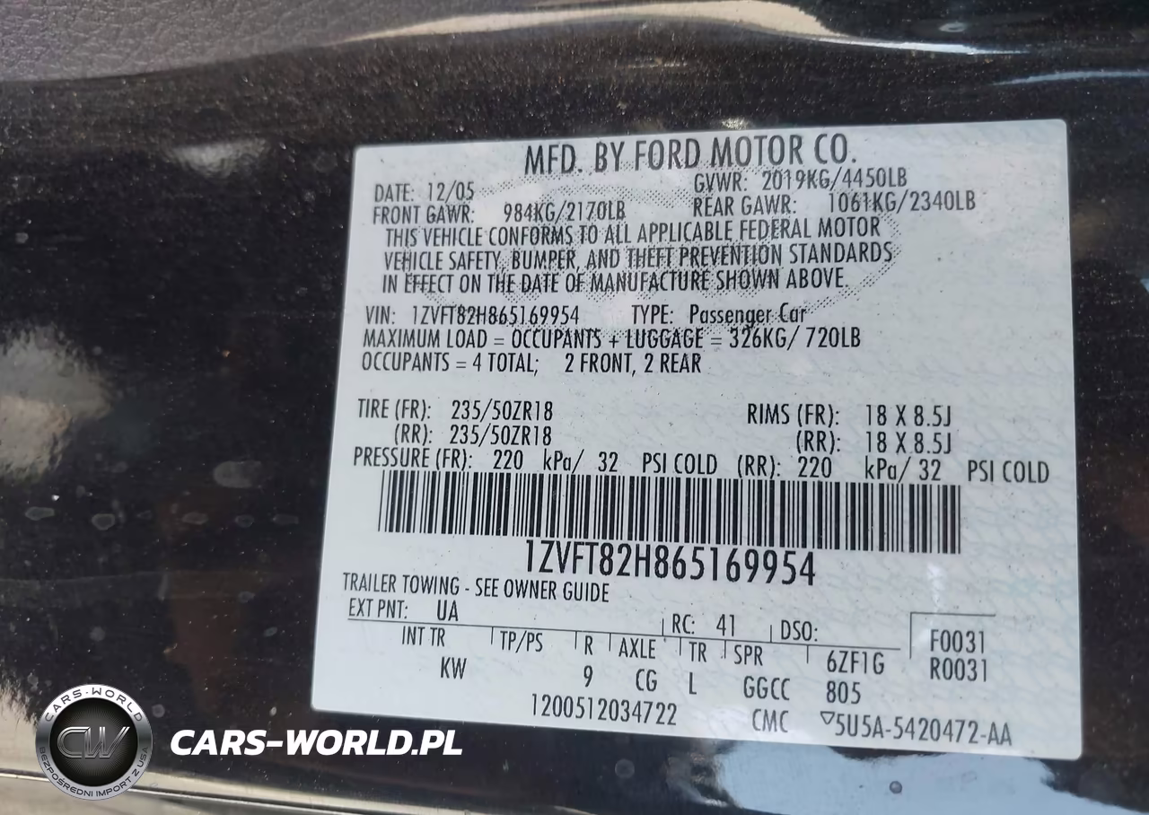 2006 Ford Mustang Gt VIN:1ZVFT82H865169954 - 9