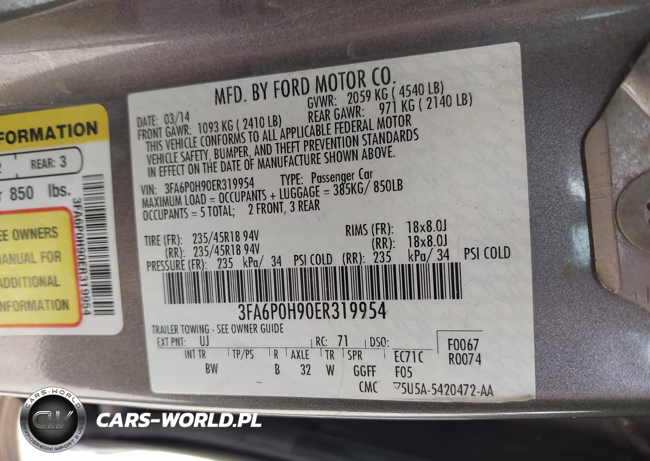 2014 Ford Fusion Se VIN:3FA6P0H90ER319954 - 9