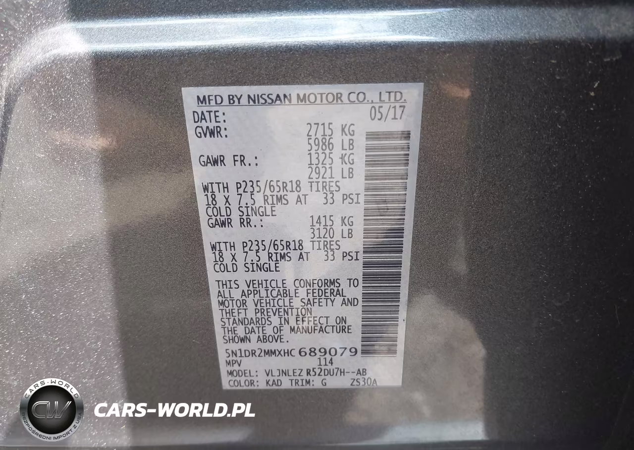 2017 Nissan Pathfinder Sv VIN:5N1DR2MMXHC689079 - 9