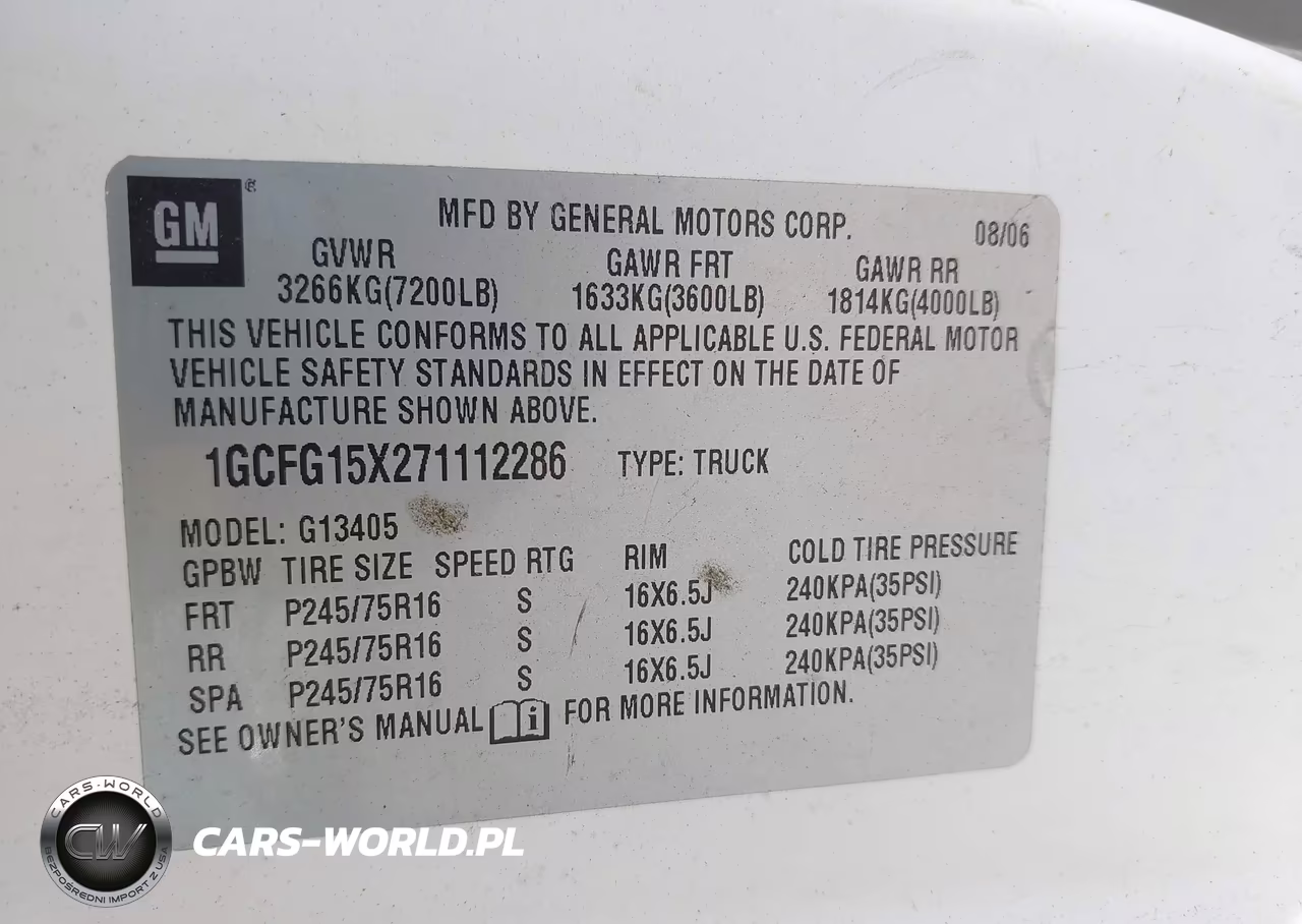 2007 Chevrolet Express Work Van VIN:1GCFG15X271112286 - 9
