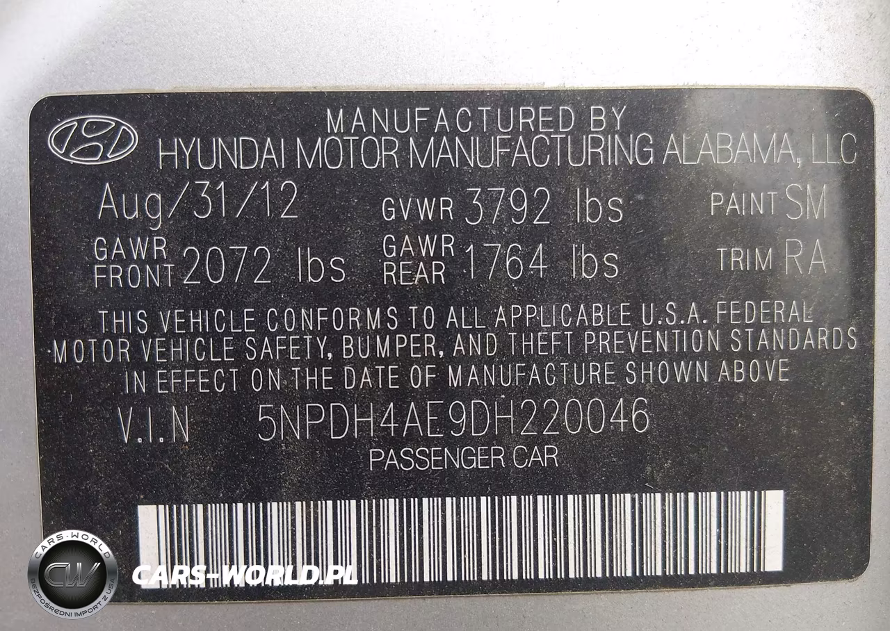 2013 Hyundai Elantra Gls VIN:5NPDH4AE9DH220046 - 9
