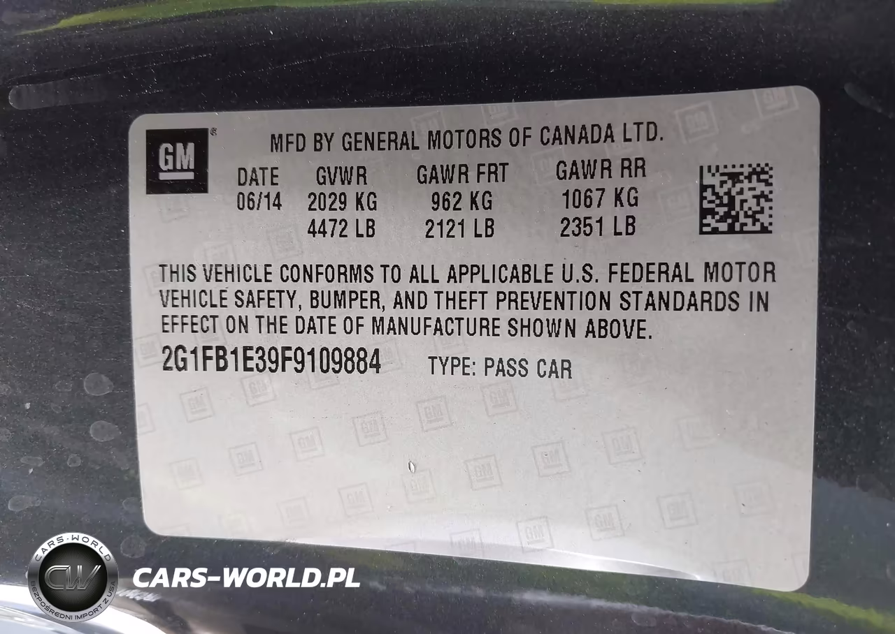 2015 Chevrolet Camaro 2Ls VIN:2G1FB1E39F9109884 - 9