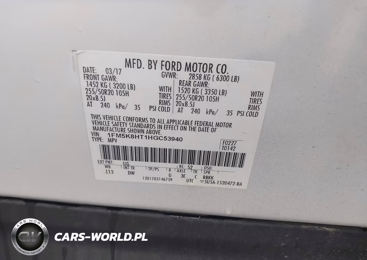2017 Ford Explorer Platinum VIN:1FM5K8HT1HGC53940 - 9