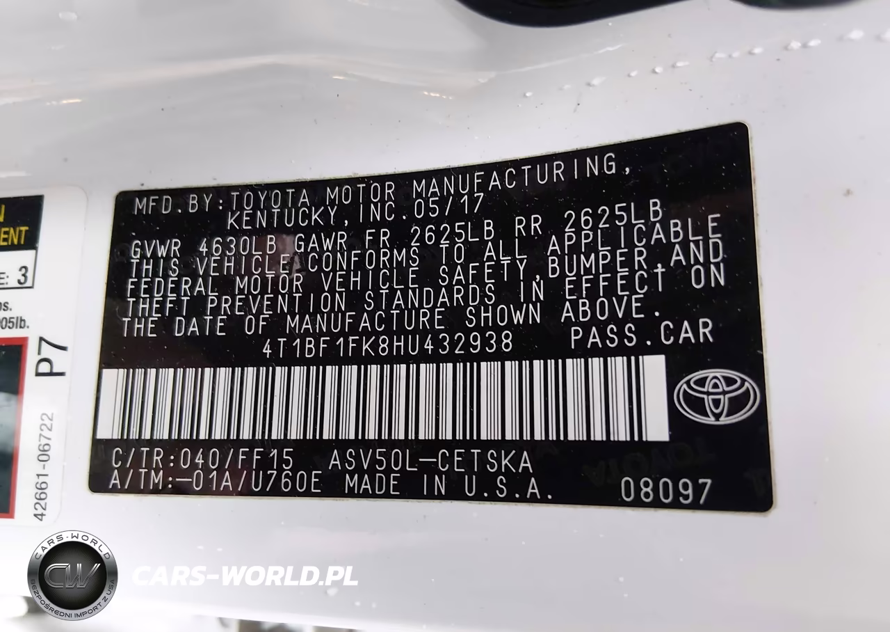 2017 Toyota Camry Se VIN:4T1BF1FK8HU432938 - 9