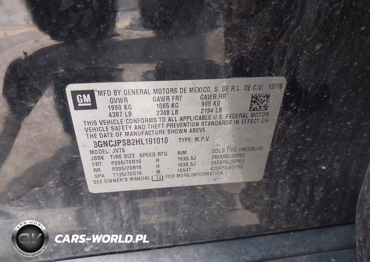 2017 Chevrolet Trax Lt VIN:3GNCJPSB2HL191010 - 9
