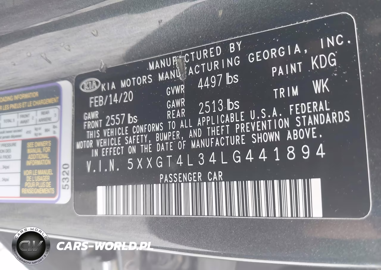 2020 Kia Optima Se VIN:5XXGT4L34LG441894 - 9
