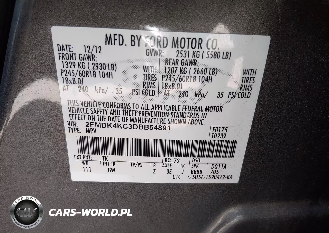 2013 Ford Edge Limited VIN:2FMDK4KC3DBB54891 - 9