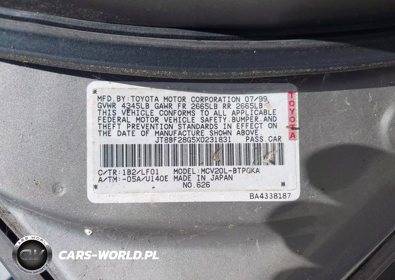 1999 Lexus Es 300 VIN:JT8BF28G5X0231831 - 9