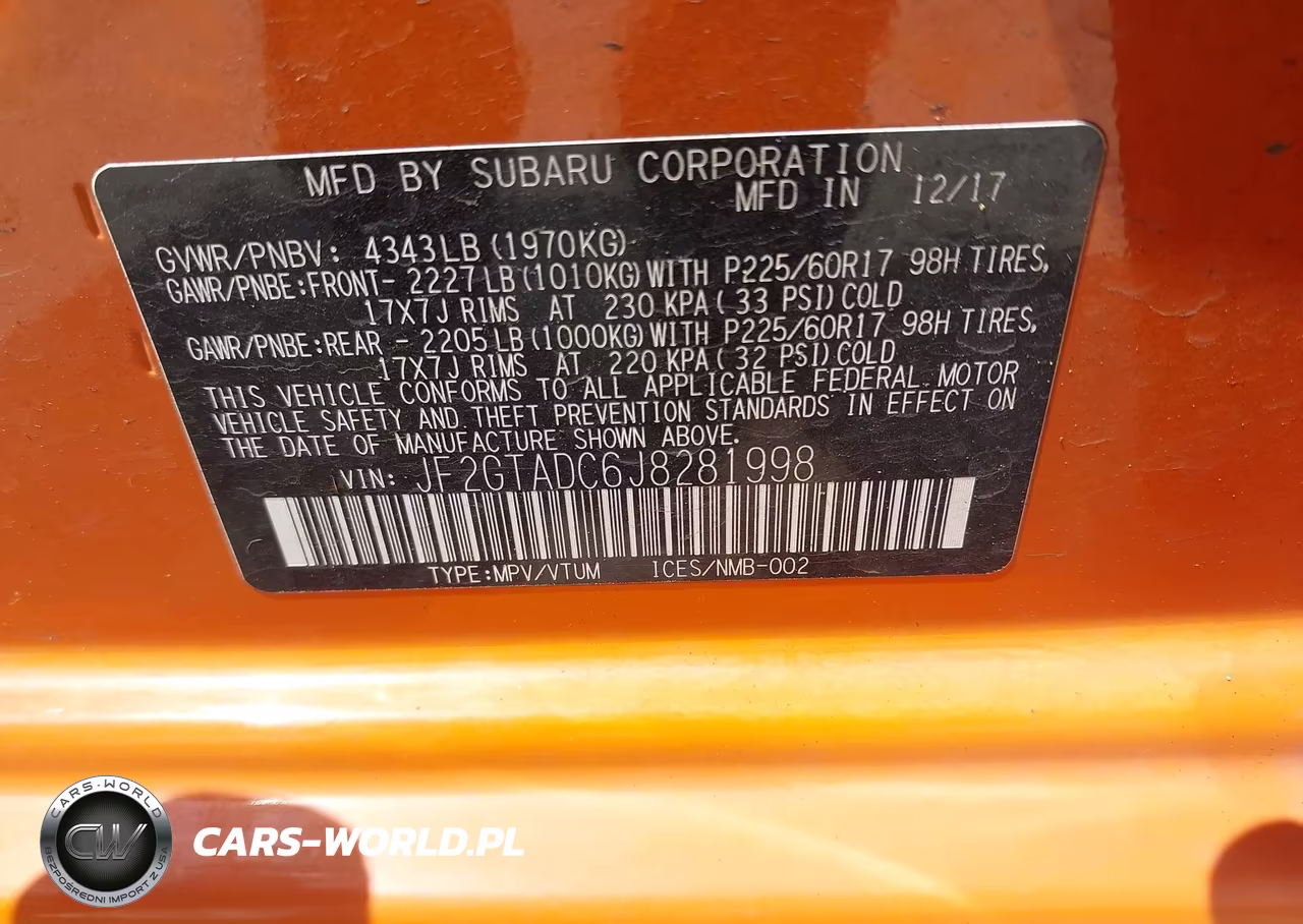 2018 Subaru Crosstrek 2.0I Premium VIN:JF2GTADC6J8281998 - 9