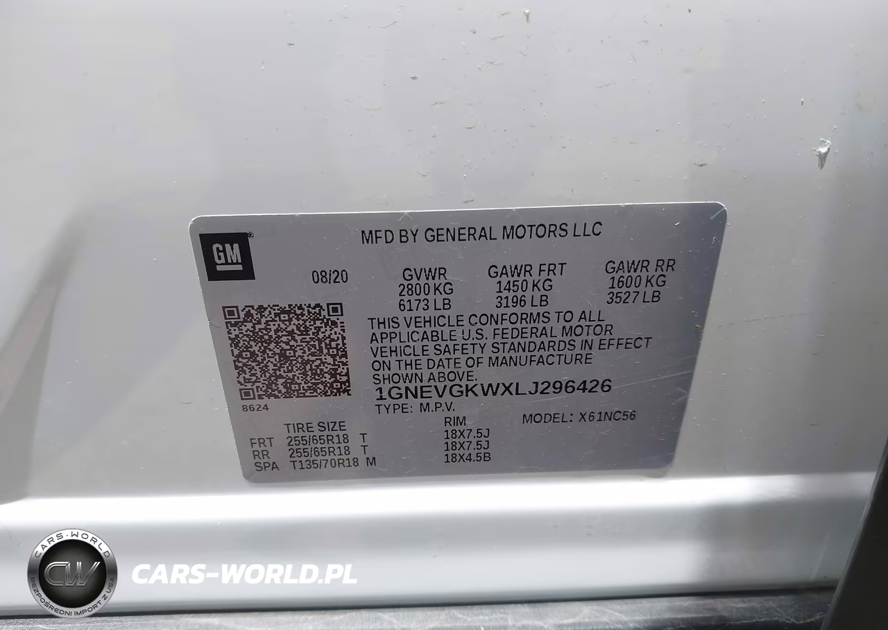 2020 Chevrolet Traverse Awd Lt Cloth VIN:1GNEVGKWXLJ296426 - 9