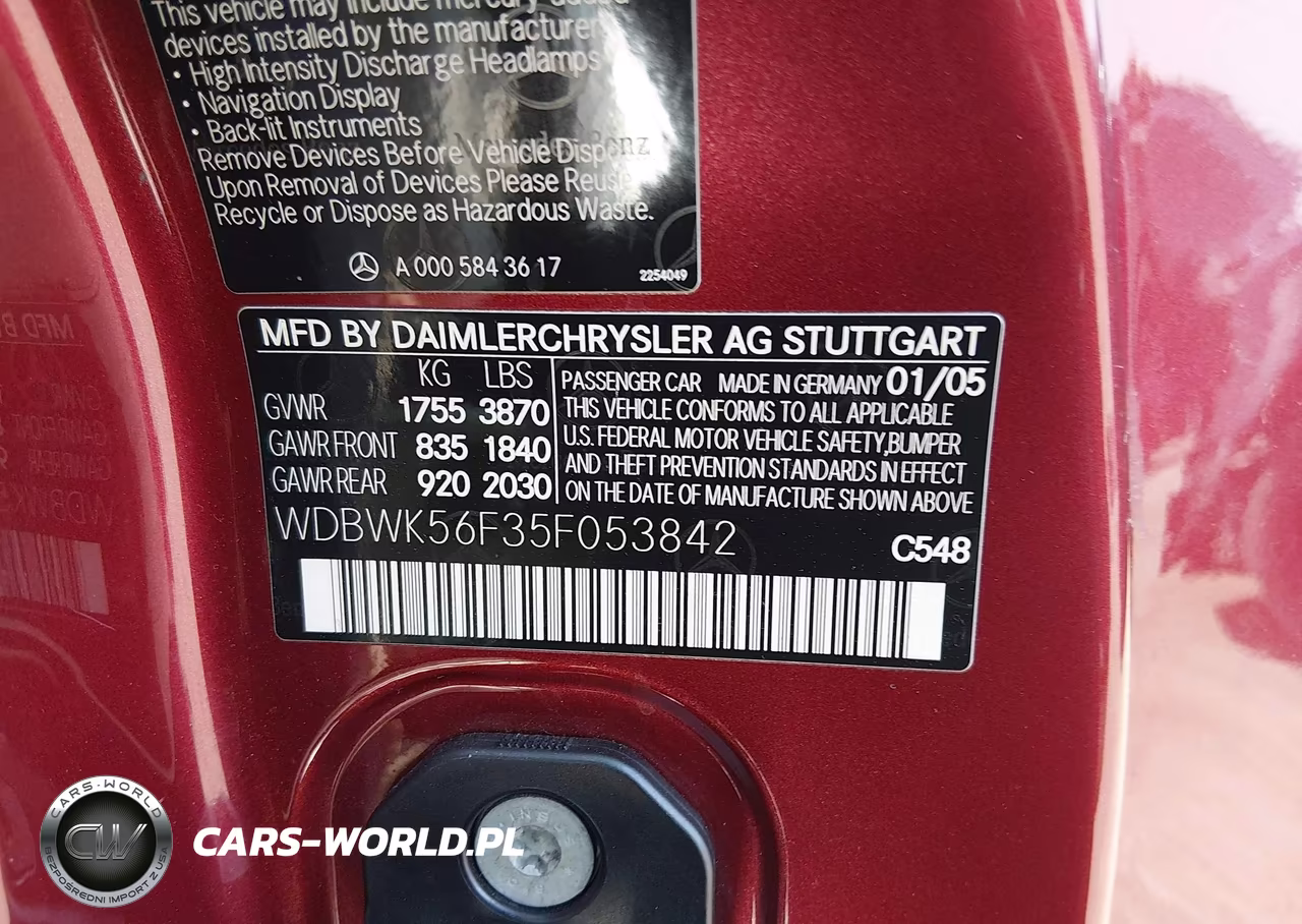 2005 Mercedes-Benz Slk 350 VIN:WDBWK56F35F053842 - 9