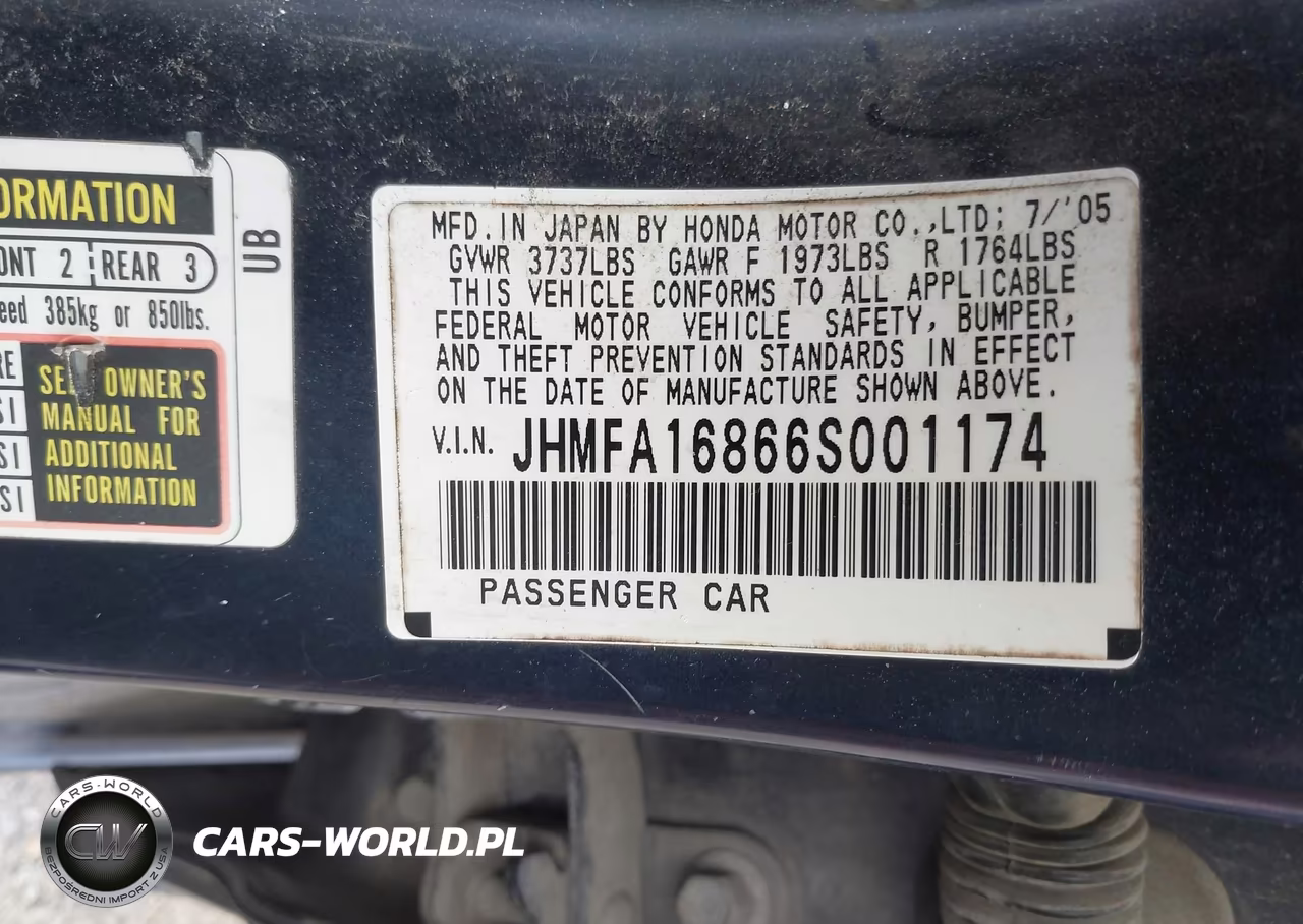 2006 Honda Civic Ex VIN:JHMFA16866S001174 - 9