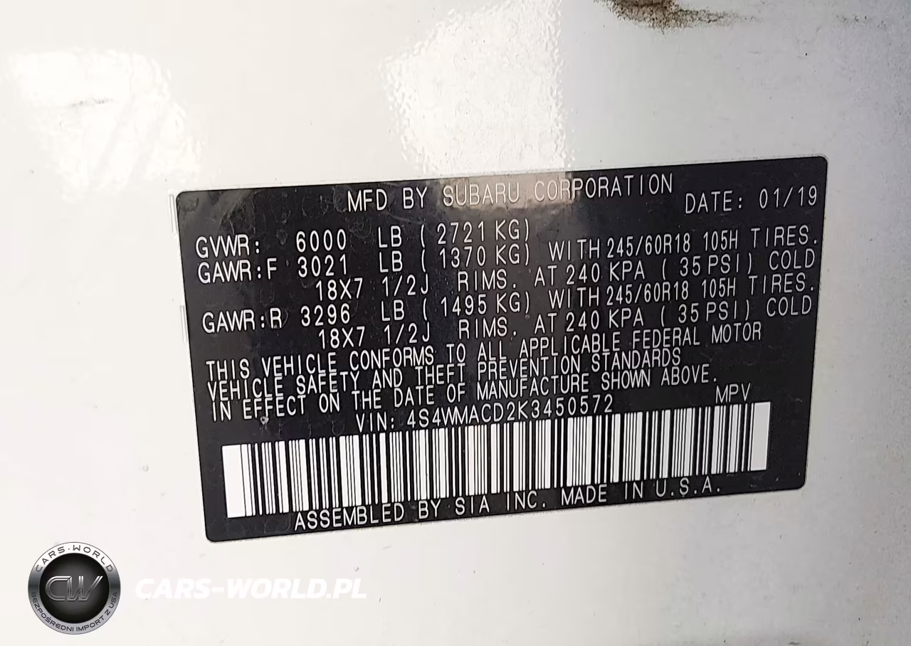 2019 Subaru Ascent Premium VIN:4S4WMACD2K3450572 - 9