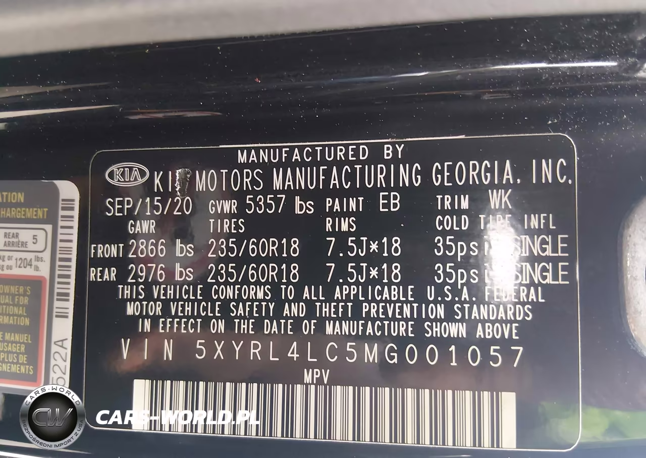 2021 Kia Sorento S VIN:5XYRL4LC5MG001057 - 9