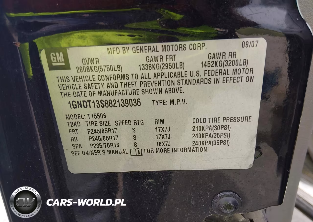 2008 Chevrolet Trailblazer Fleet VIN:1GNDT13S882139036 - 9