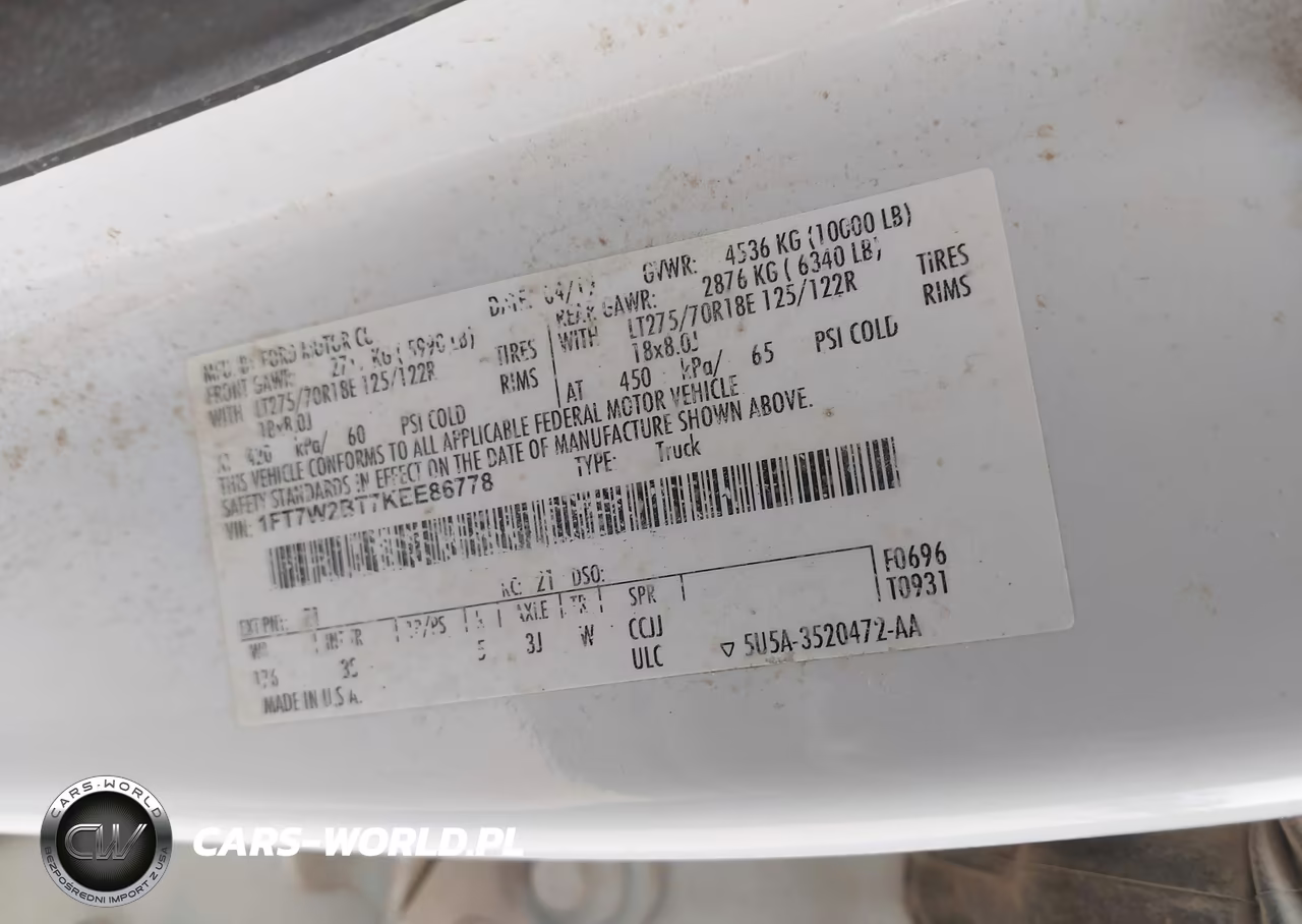 2019 Ford F-250 Xlt VIN:1FT7W2BT7KEE86778 - 9