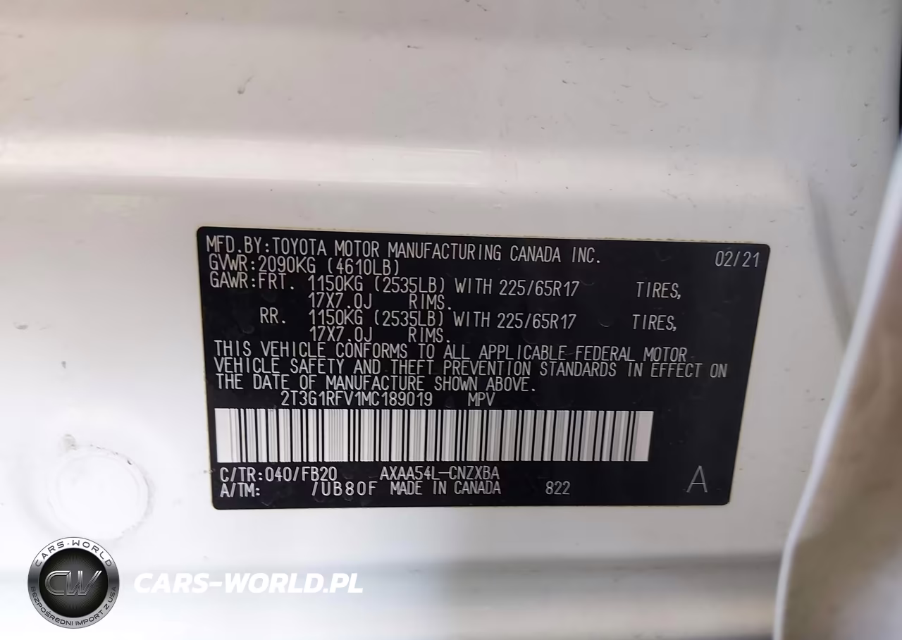 2021 Toyota Rav4 Le VIN:2T3G1RFV1MC189019 - 9