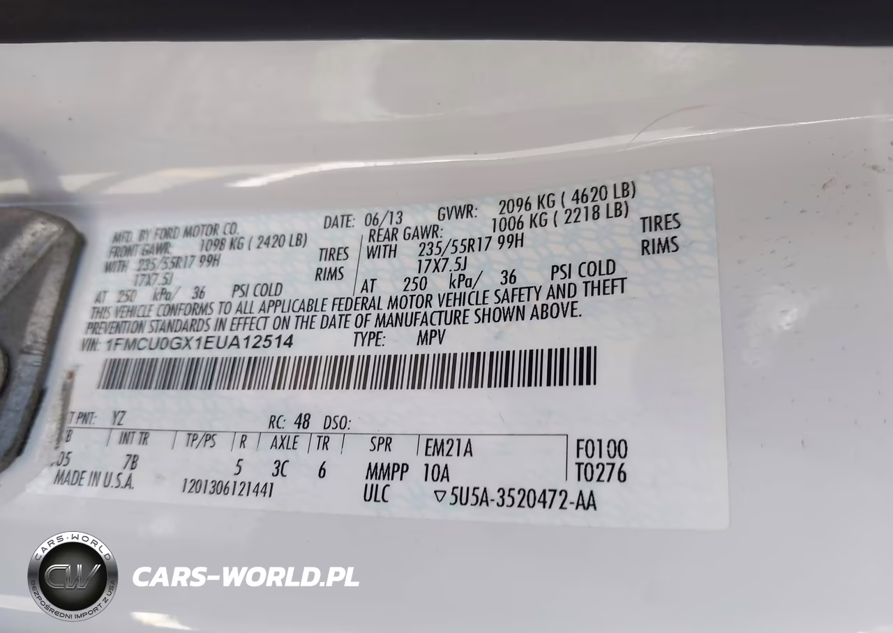 2014 Ford Escape VIN:1FMCUOGX1EUA12514 - 9