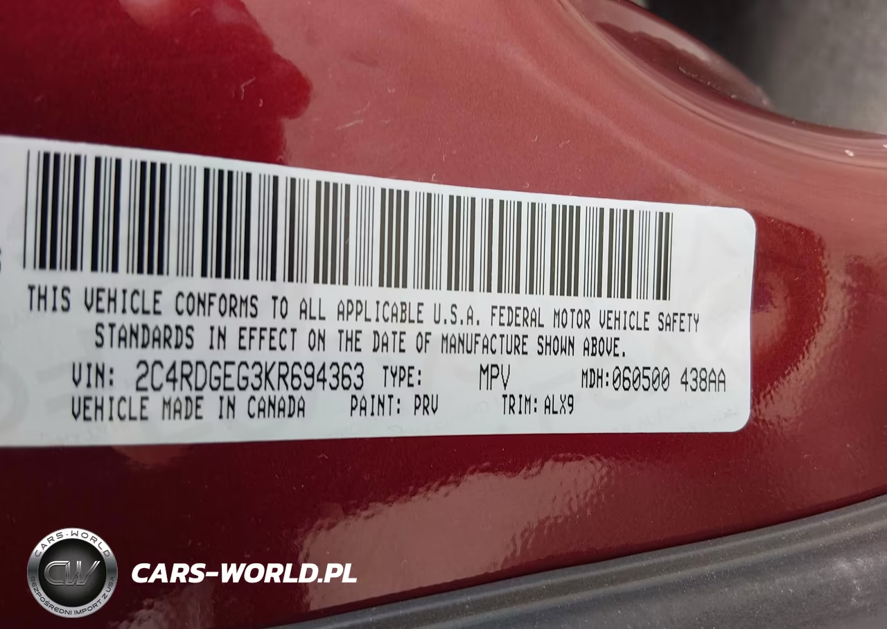 2019 Dodge Grand Caravan Gt VIN:2C4RDGEG3KR694363 - 9