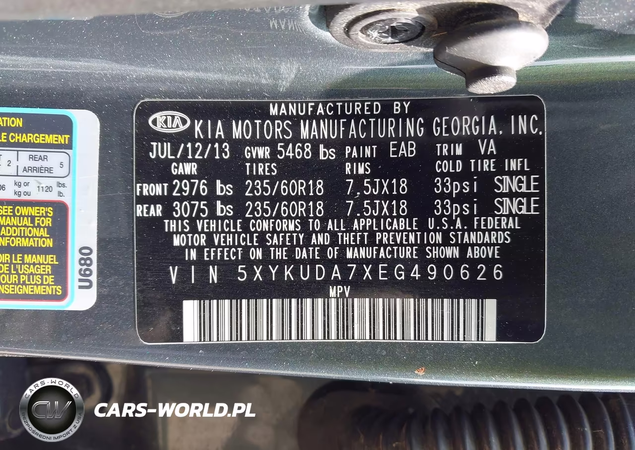 2014 Kia Sorento Ex V6 VIN:5XYKUDA7XEG490626 - 9