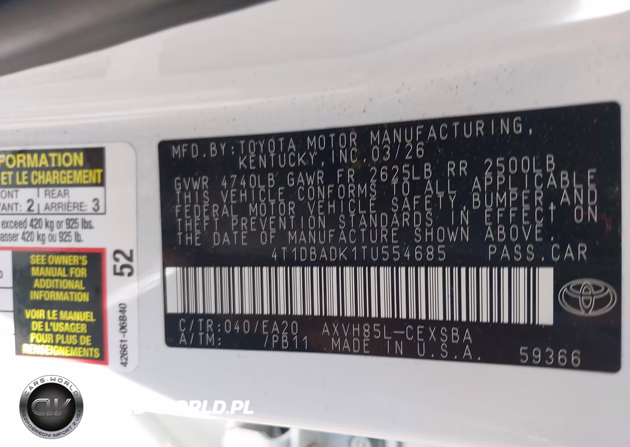 2026 Toyota Camry Se VIN:4T1DBADK1TU554685 - 9