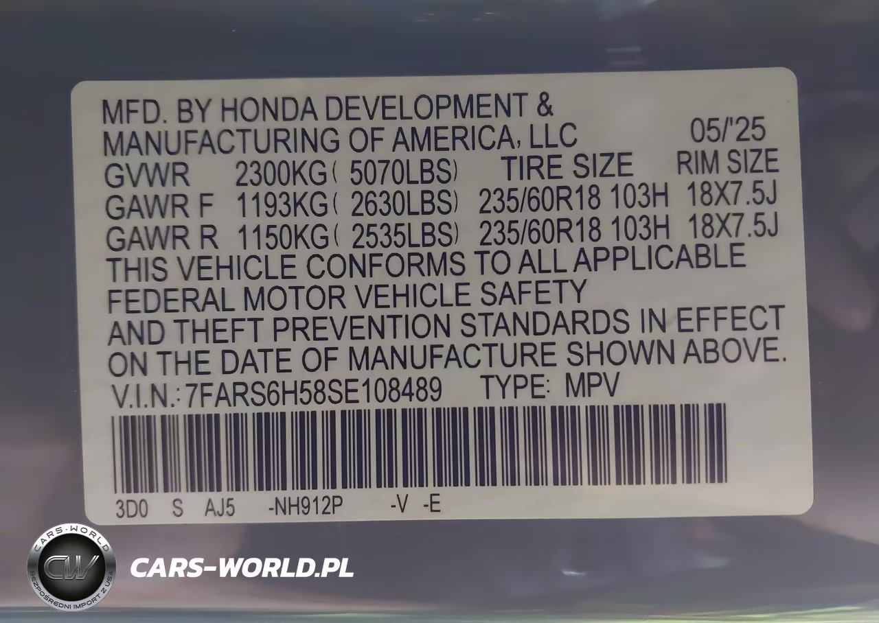 2025 Honda Cr-V Hybrid Sport VIN:7FARS6H58SE108489 - 9