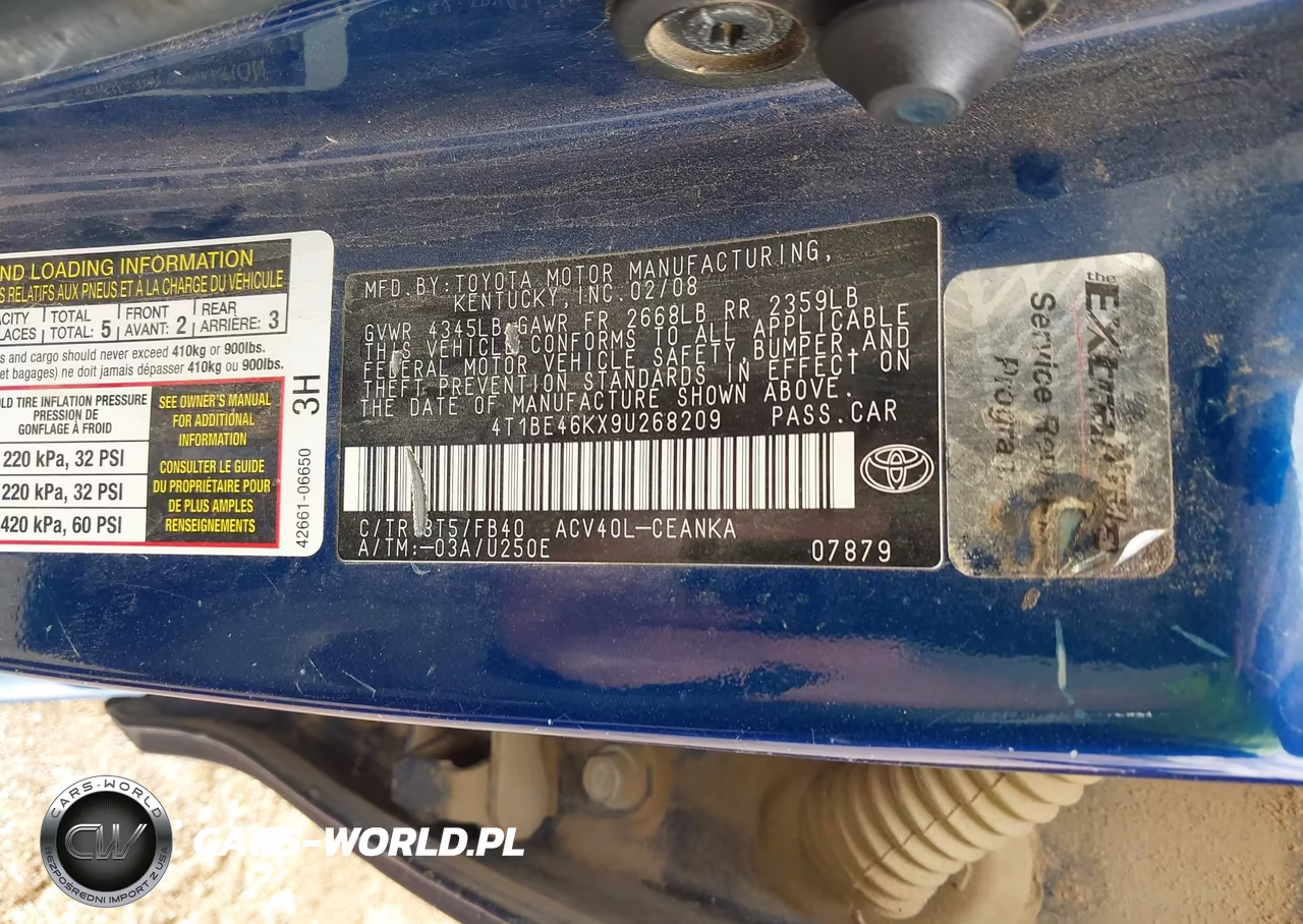 2009 Toyota Camry VIN:4T1BE46KX9U268209 - 9