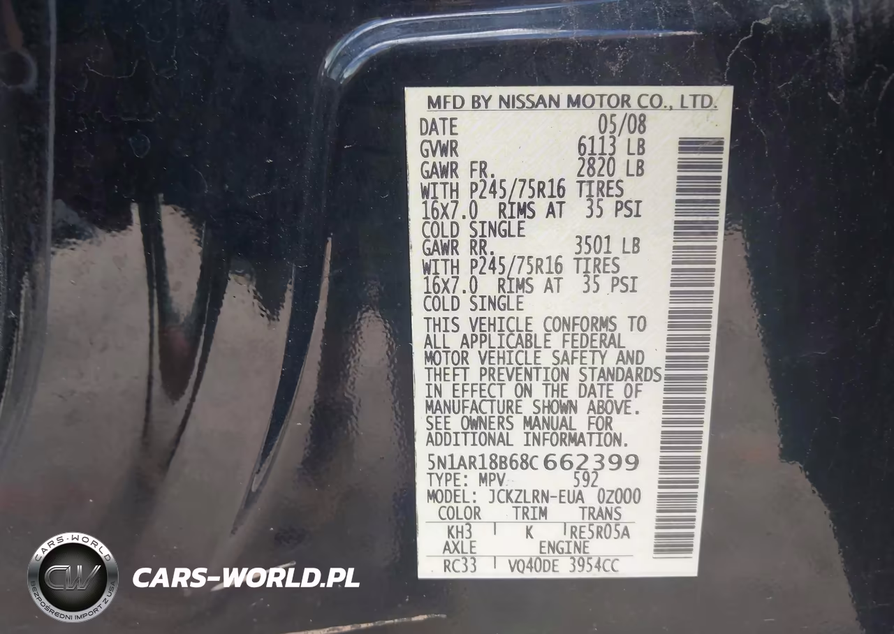 2008 Nissan Pathfinder S VIN:5N1AR18B68C662399 - 9