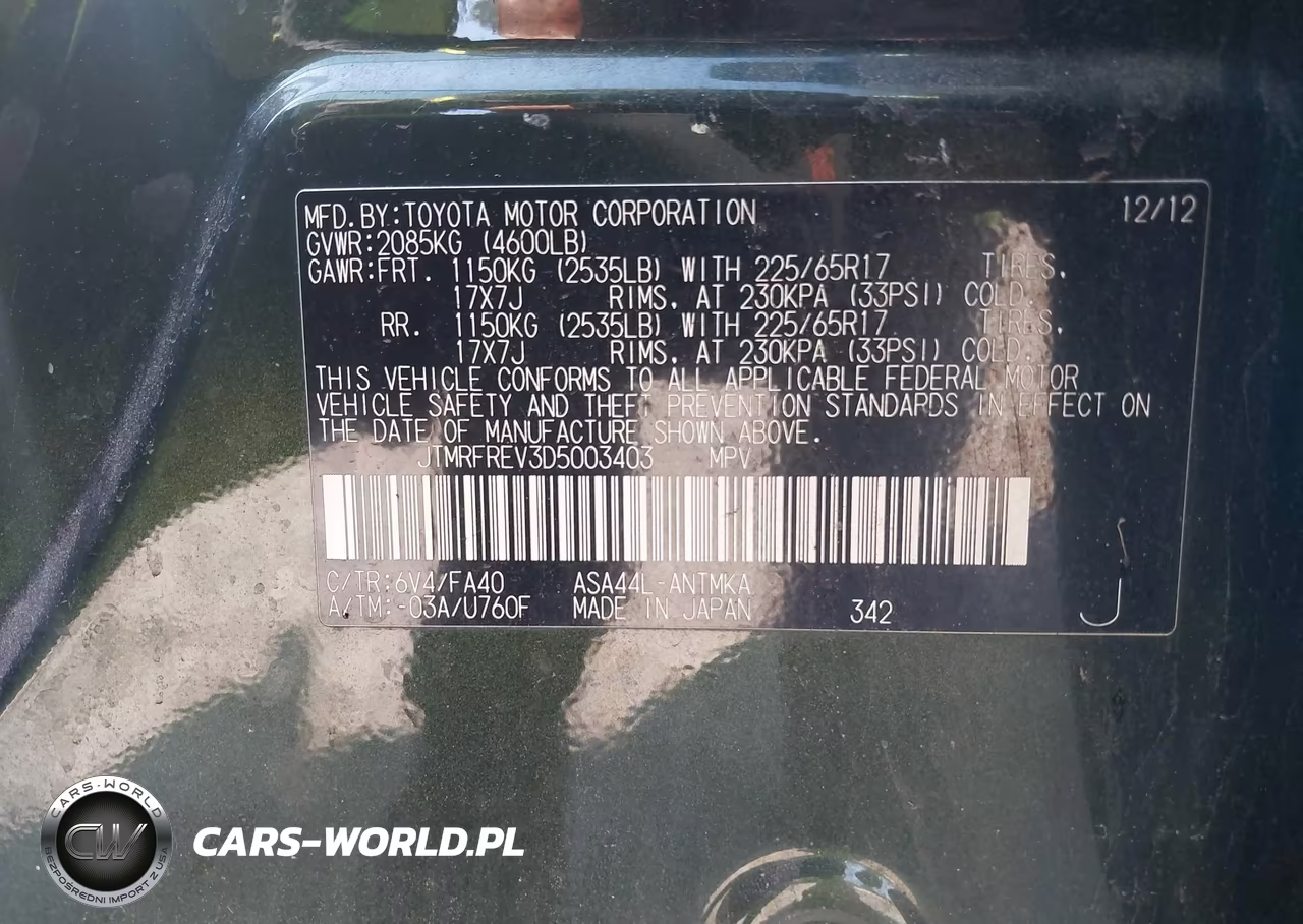 2013 Toyota Rav4 Xle VIN:JTMRFREV3D5003403 - 9