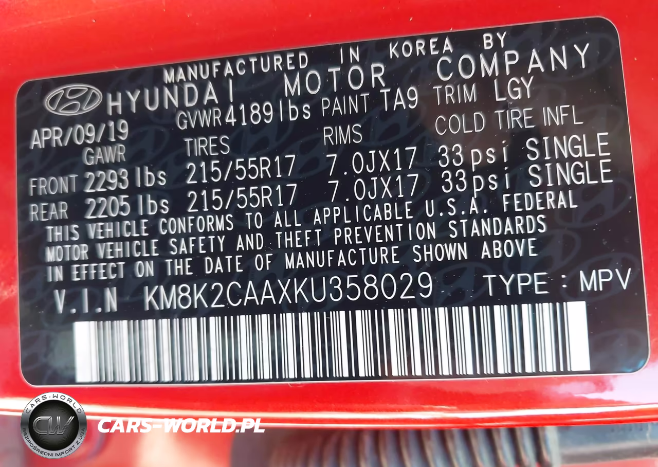 2019 Hyundai Kona Sel VIN:KM8K2CAAXKU358029 - 9