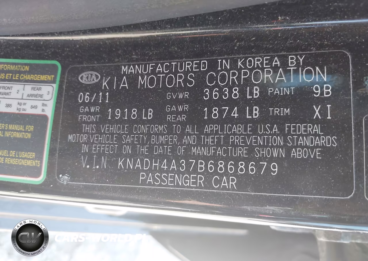 2011 Kia Rio Lx VIN:KNADH4A37B6868679 - 9