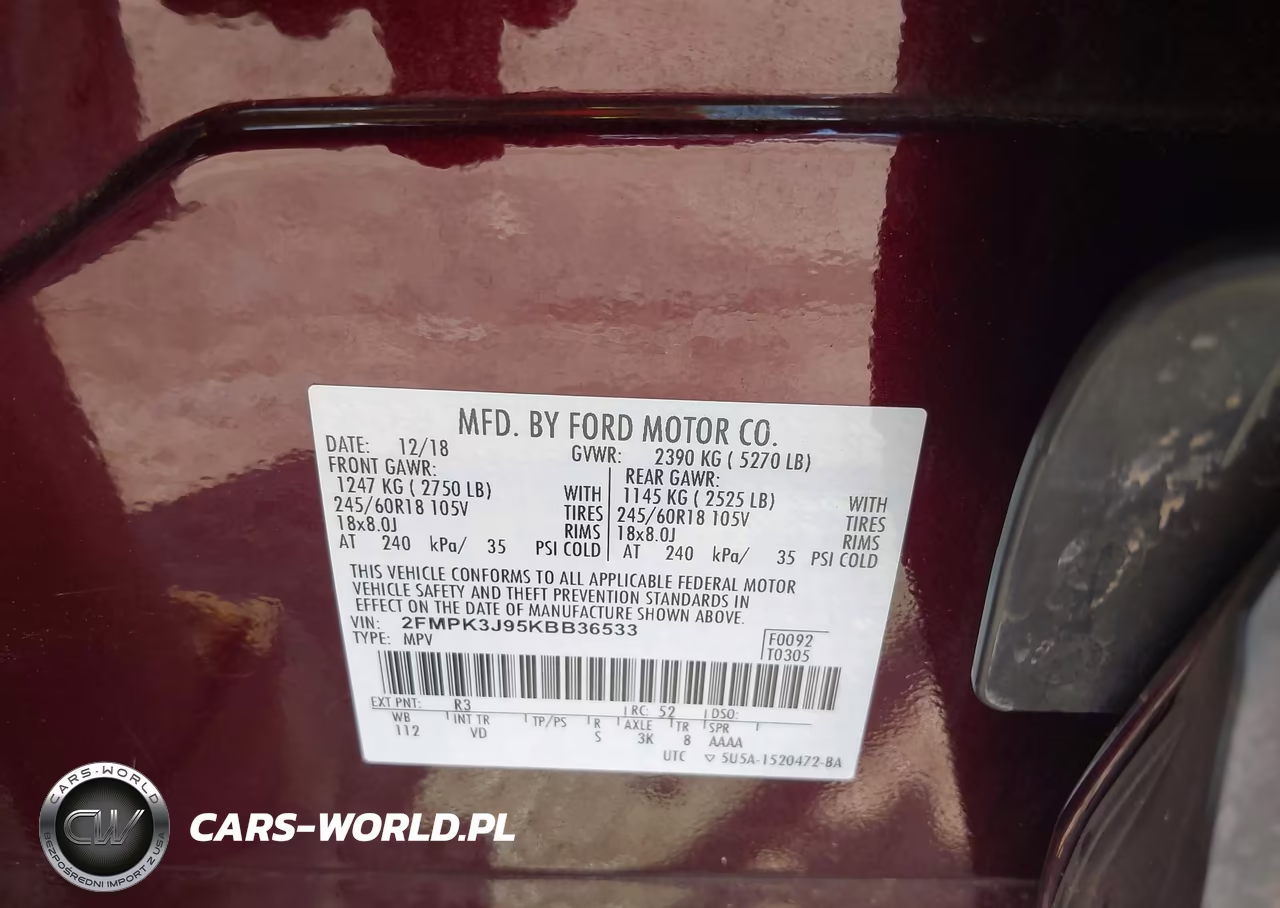 2019 Ford Edge Sel VIN:2FMPK3J95KBB36533 - 9