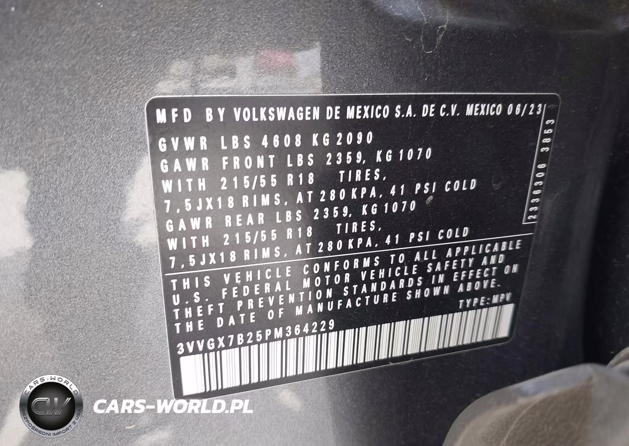 2023 Volkswagen Taos 1.5T S VIN:3VVGX7B25PM364229 - 9