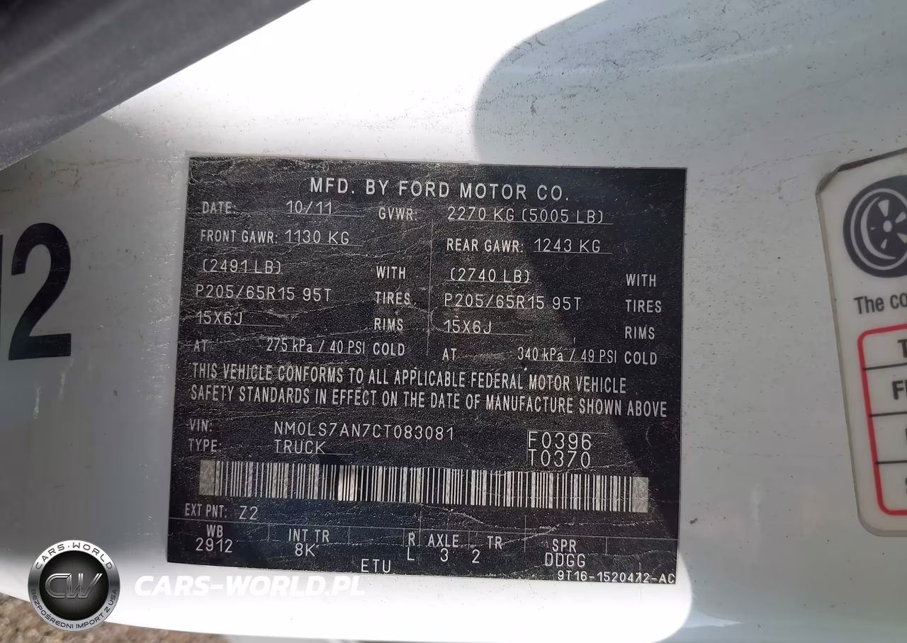 2012 Ford Transit Connect Xl VIN:NM0LS7AN7CT083081 - 9