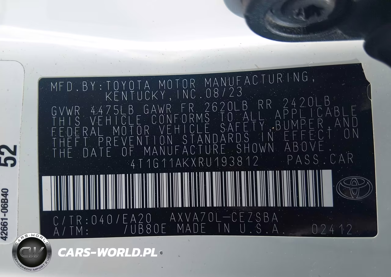 2024 Toyota Camry Se VIN:4T1G11AKXRU193812 - 9