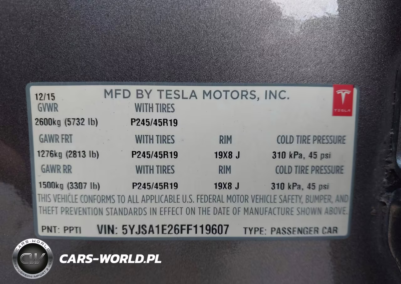 2015 Tesla Model S 70D-85D-P85D VIN:5YJSA1E26FF119607 - 9