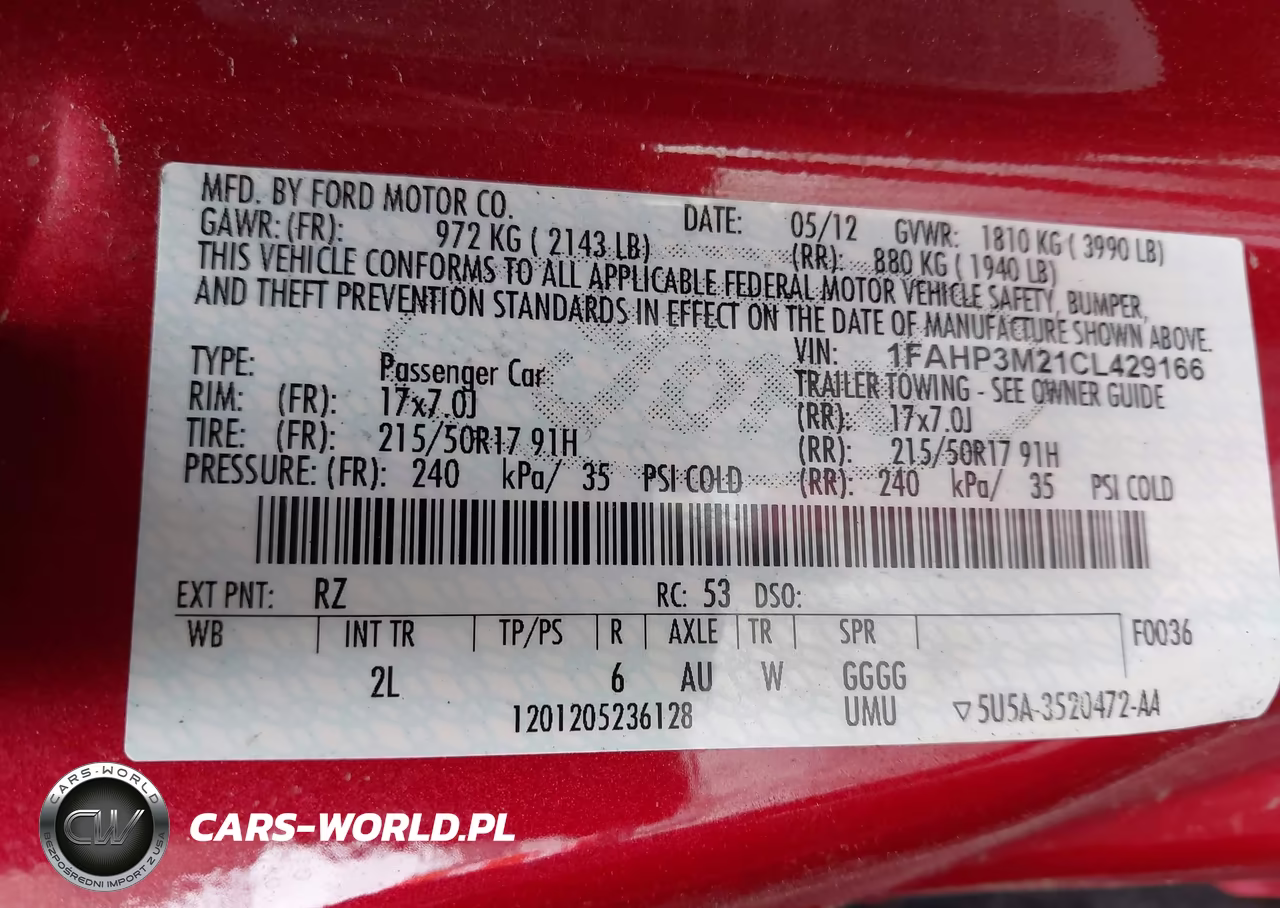 2012 Ford Focus Sel VIN:1FAHP3M21CL429166 - 9