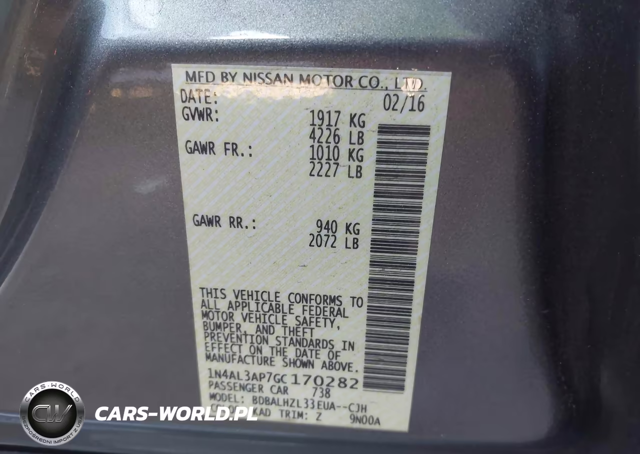 2016 Nissan Altima 2.5 Sr VIN:1N4AL3AP7GC170282 - 9