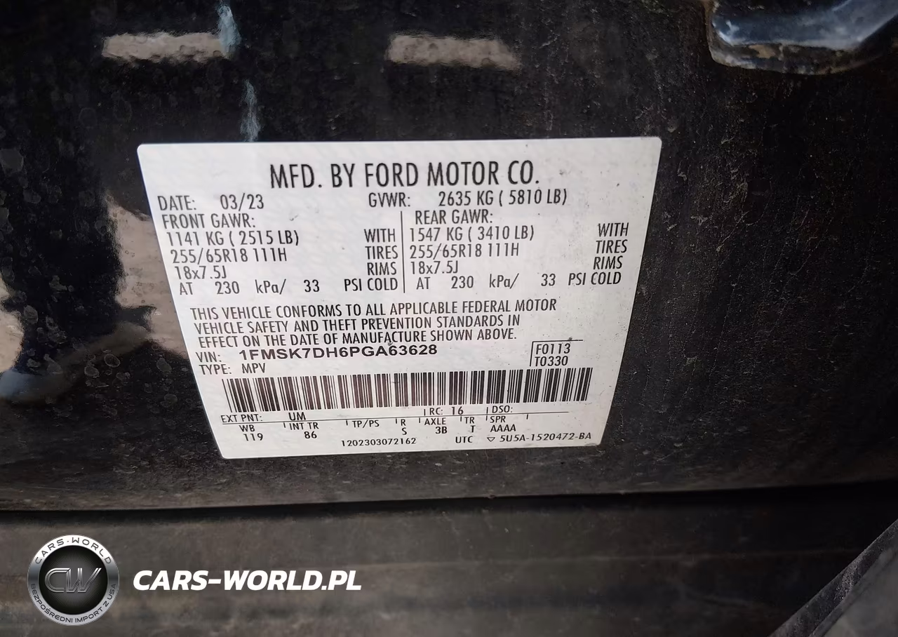 2023 Ford Explorer Xlt VIN:1FMSK7DH6PGA63628 - 9
