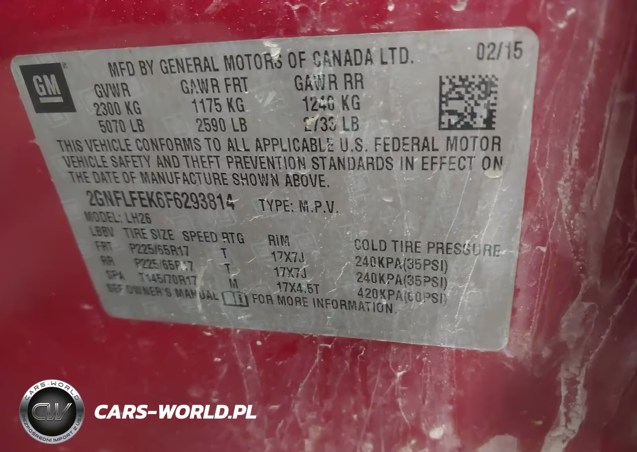 2015 Chevrolet Equinox 1Lt VIN:2GNFLFEK6F6293814 - 9